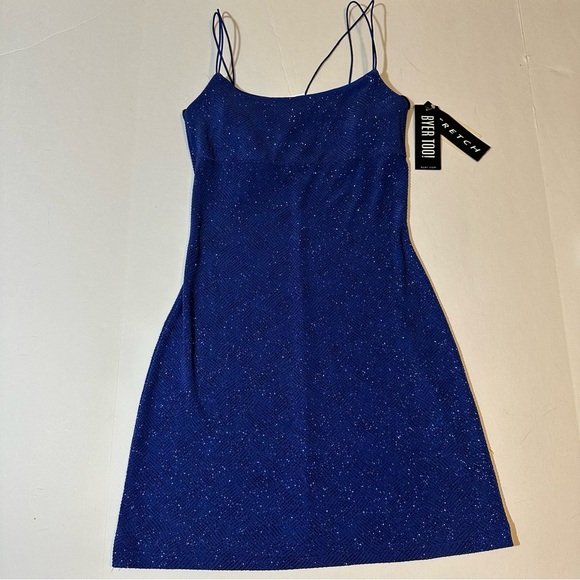 Vtg Y2K 90s Byer Too Glitter Slip Dress Bodycon Mini - Picture 2 of 8